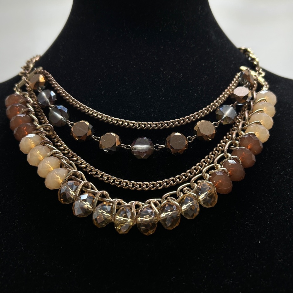 JS Jewelry Boutique, Jamie Synenberg, Gold Neutral Swarovski Crystal Necklace
